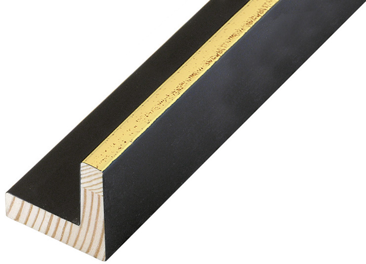 Schattenfugenleiste Tanne Breite 34 Höhe 33mm Schwarz Gold - 588ORO