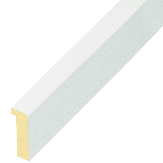 Bilderleiste keilgezinkte Pinie flach 10 mm breit 25 hoch - Weiss matt