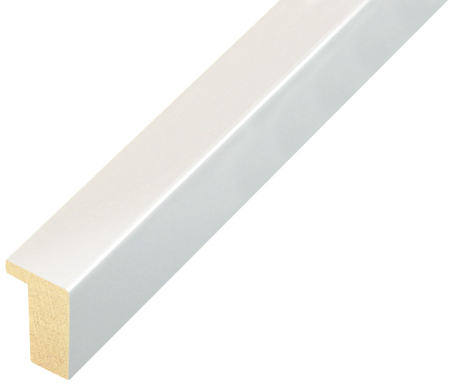 Bilderleiste Ayous flach 15 mm breit 25 hoch - weiss glänzend - 607BIANCO