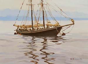 Gemälde: Boot  - 60x90 cm