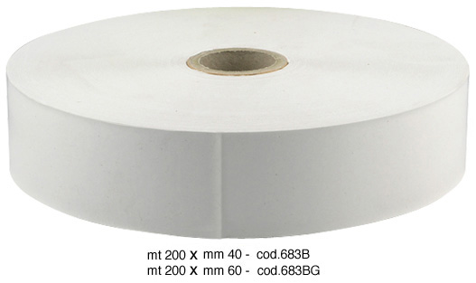 Gummiertes Band weiss in Rollen zu 60 mm x 200 m