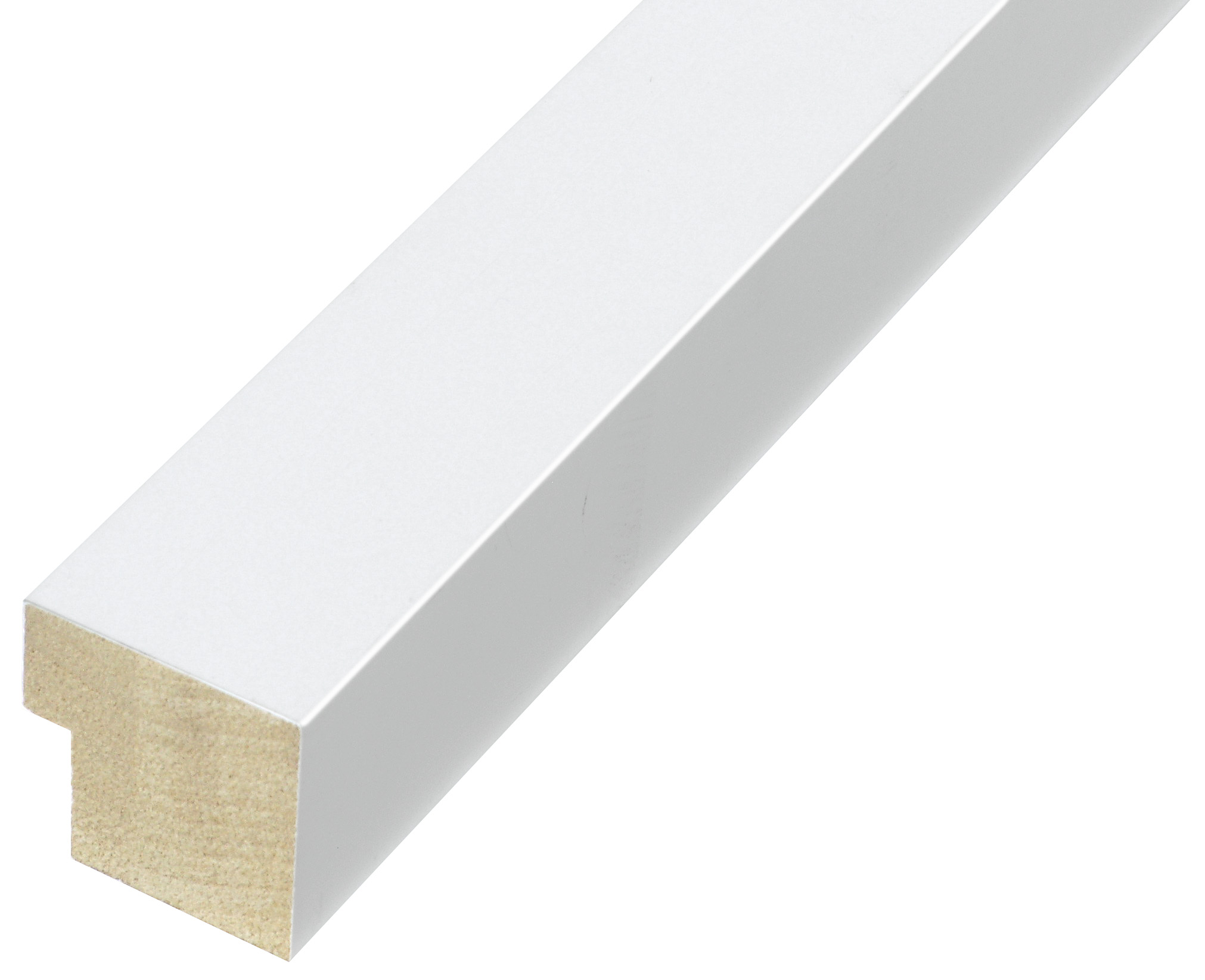 Bilderleiste keilgezinktes Pinie 34mm breit 34 hoch Weiss matt - 733BIANCO