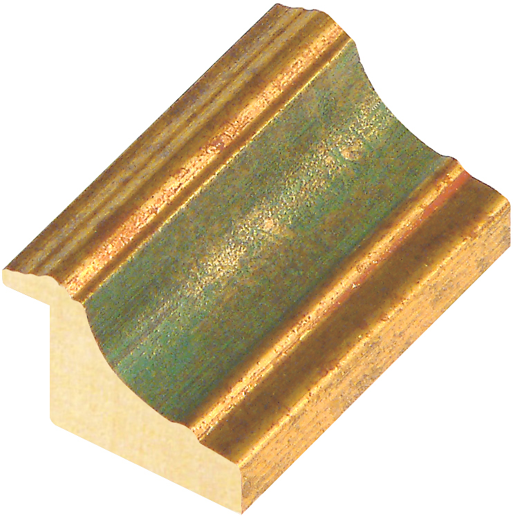 Bilderleiste Ayous Breite 44 mm Höhe 32 mm Gold grüne Rille - 822VERDE