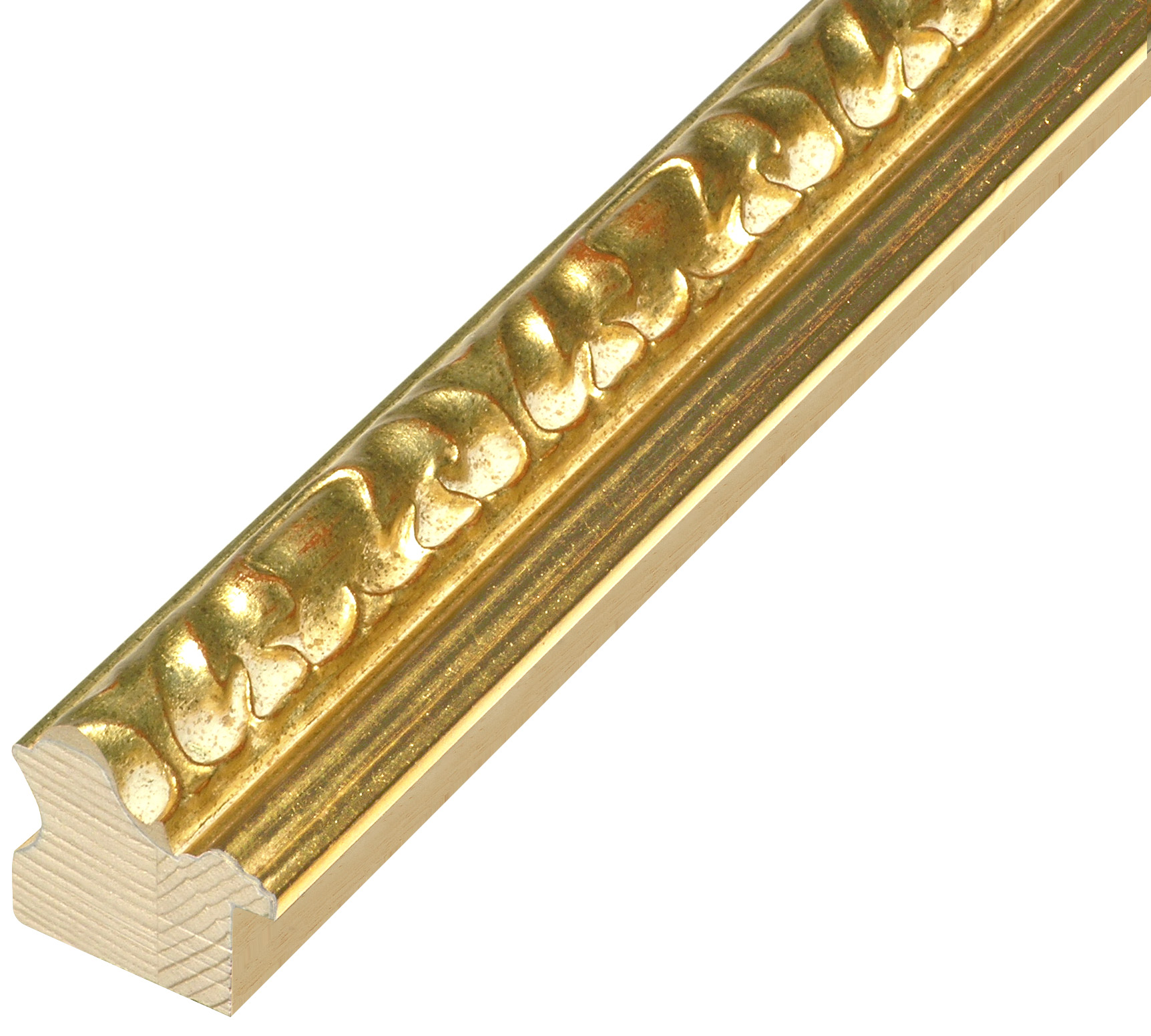 Bilderleiste Kiefer 40 mm breit 38 mm hoch - Gold mit Verzierung