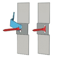 Selbstklebendes Plattenpaar + 2 T-Schrauben