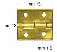 Scharniere aus vermessingtem Eisen 13x15 mm - 200 Stück