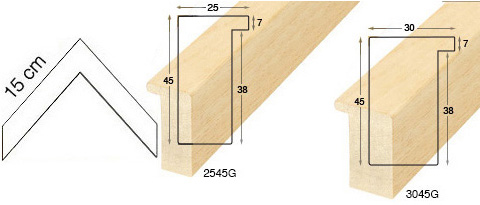 Komplette Eckmusterserie von Leisten 45mm (2 muster)