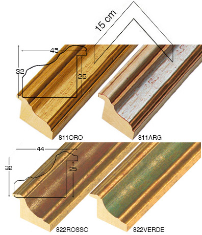 Komplette Eckmusterserie von Leiste 811-822 (4 muster)