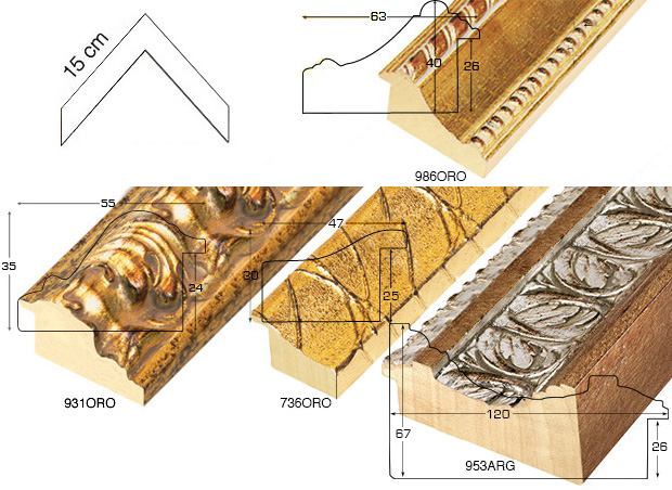 Komplette Eckmusterserie von Leiste 986-943 (4 muster)
