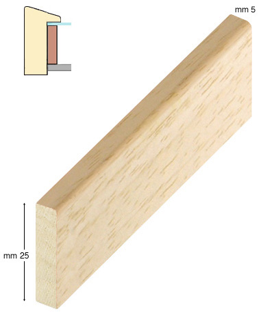 Abstandleiste Ayous Naturholz 5x25 mm