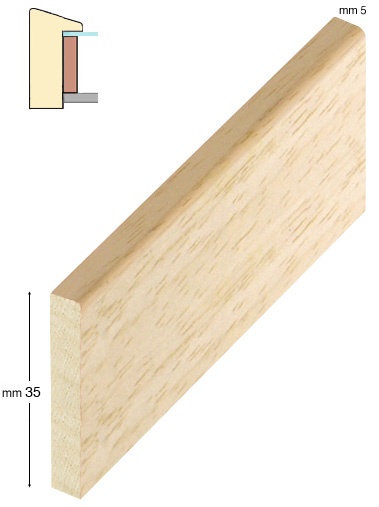 Abstandleiste Ayous rohes Holz 5x35 mm - D35G