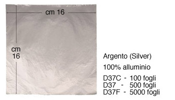 Schlagmetall Silber 16x16 cm - Packung zu 500 Blatt