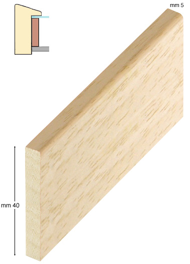 Abstandleiste Ayous rohes Holz 5x40 mm