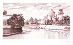 Schiavo: Kupferstich: Chiesa S.Giorgio cm 35x50 (sepia)