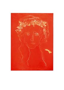 Treccani: Gravierung: Ragazza in rosso - cm 50x70