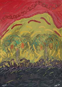 Eddy Hoet: Siebdruck: Entries into paradise - cm 50x70