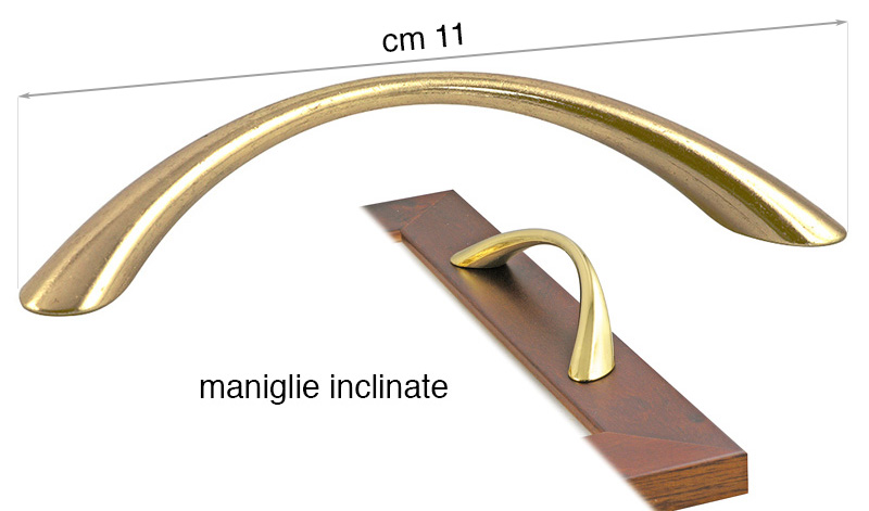 Paar geneigte Griffe vermessingt - 11 cm