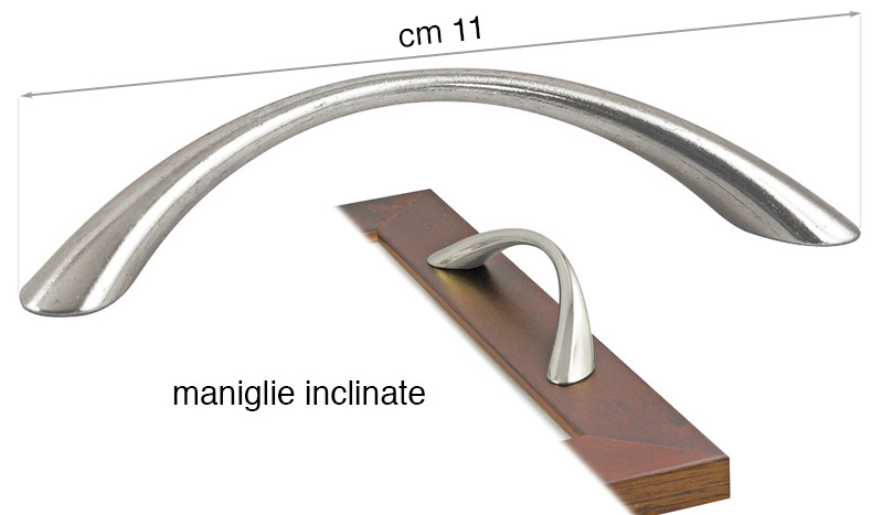 Paar geneigte Griffe vernickelt - 11 cm