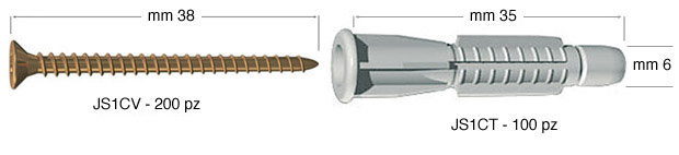 Universaldübel 6 mm für Schrauben - Packg. zu 100 St.