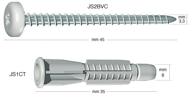 Weisse Rundkopfschrauben für Schiene JS2A u.a. 200 St.