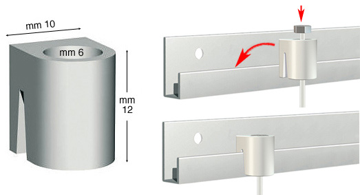 Zylinderförmiger Block für Schiene Classic Rail Aluminium - 10 St.