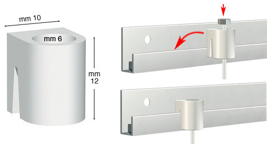 Zylinderförmiger Block für Schiene Classic Rail JS2A 10 St.