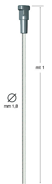 Weisse vertikale Metallschiene mit Twisterblock - 1 m