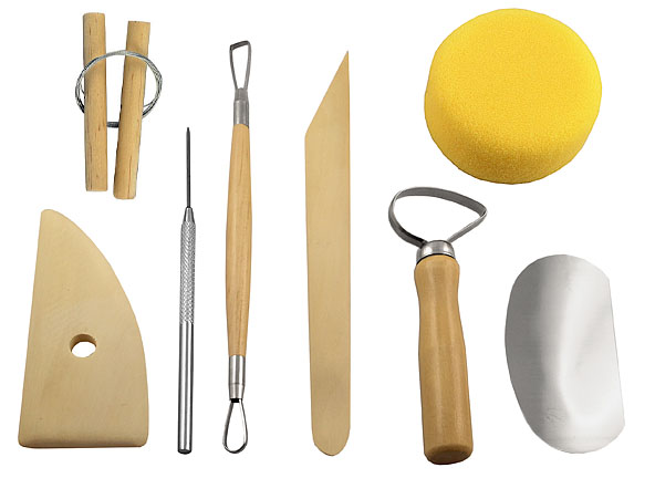 Set mit 8 Werkzeugen für Keramik