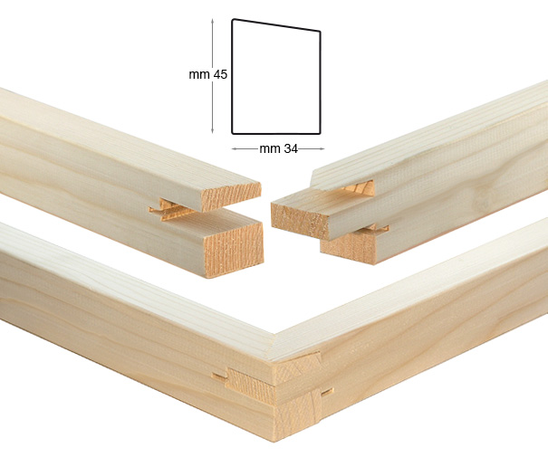 Keilrahmenleisten Tannenholz 34x45 mm Länge 40 cm