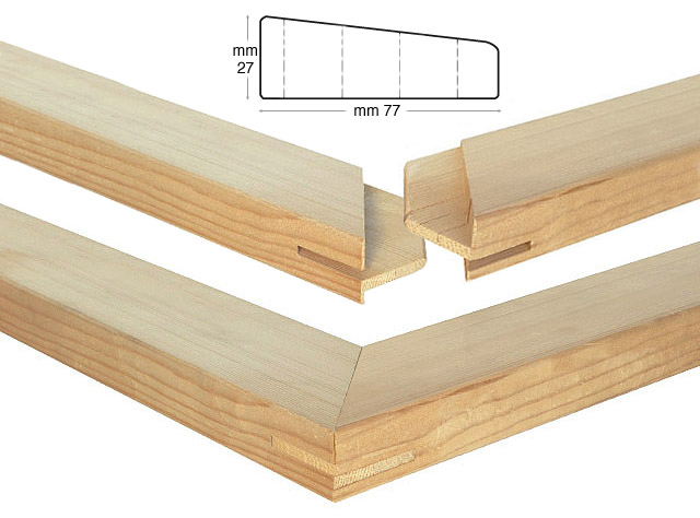 Keilrahmenleisten Tannenholz 77x27 mm Länge 80 cm