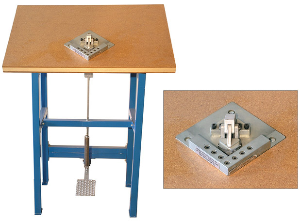 Fussbetriebene Heftmaschine für Aluminiumrahmen