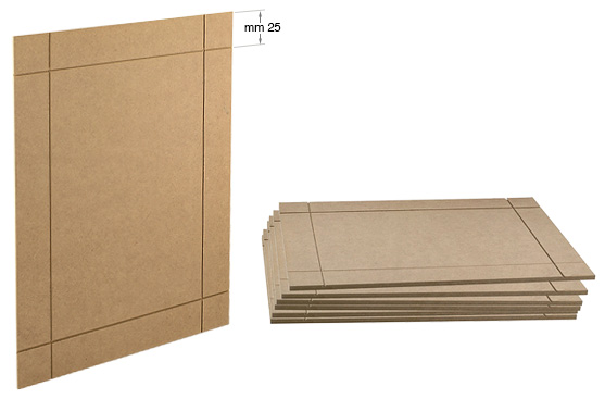 MDF-Platten 4 mm mit  Einkerbung 40x50 cm