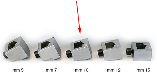 Einsatz zu 10 mm für Klammern für Minigraf Heftmaschinen