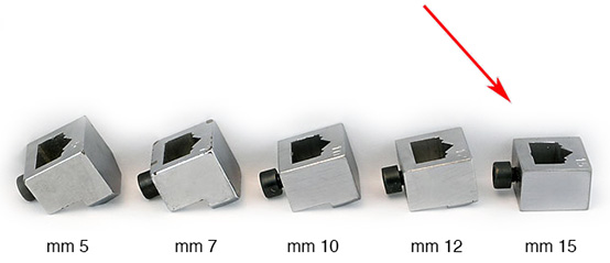 Einsatz zu 15 mm für Klammern für Minigraf Heftmaschinen