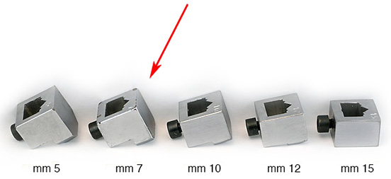 Einsatz zu 7 mm für Klammern für Minigraf Heftmaschinen