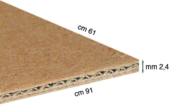 Wellpappe Corri-Cor Stärke 2,4 mm 61x90 xcm