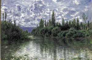 Poster auf Keilrahmen: Monet: Bras de la Seine 120x90