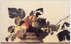 Poster auf Keilrahmen: Caravaggio: Frutta - 139x96