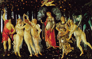 Poster auf Keilrahmen: Botticelli: La Primavera 142x99