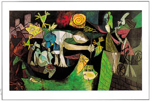 Poster: Picasso: Pêche de nuit - 80x60 cm