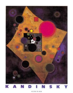 Poster: Kandinsky: Accent en Rose - 60x80 cm