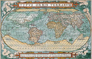 Poster leinwandkaschiert: Typus Orbis Terrarum 121x81