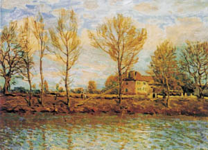 Poster auf Keilrahmen: Sisley: L'ile de la jatte 120x90