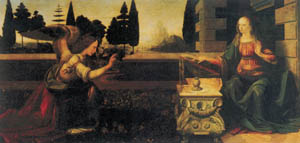 Poster: Leonardo: Annunciazione - 100x50 cm