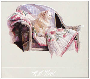 Poster: Noël: Cat on a Quilt - 99x86 cm