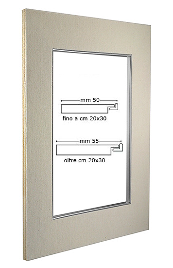 Leinenpassepartout aus Holz Slip Silber 60x80 cm