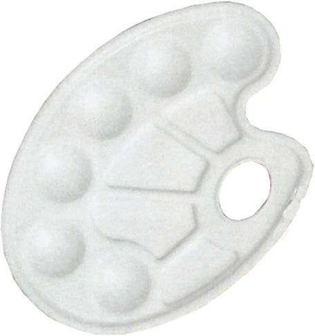 Ovale Malpaletten aus Kunststoff - 17x22 cm
