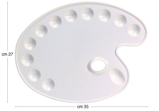 Ovale Malpaletten aus Kunststoff - 27x35 cm