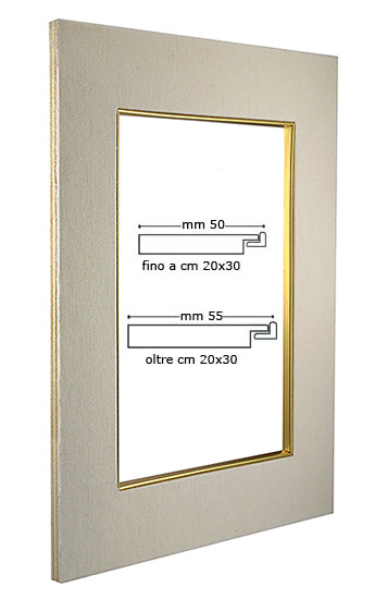 Leinenpassepartout aus Holz Slip Gold 20x25 cm