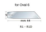 Klingen für Oval 6 zu 90° - Packung zu 10 Stück